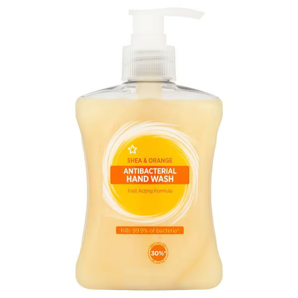 Superdrug Antibacterial Shea Orange Hand Wash 250ml (British brand)