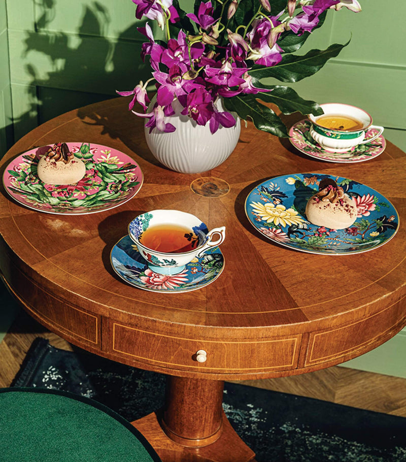 Wedgwood Pink Lotus teacup and saucer (British brand)