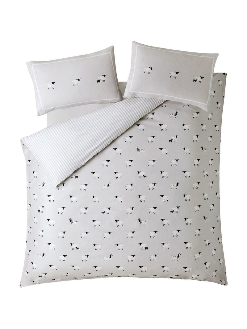 Sophie Allport Oatmeal Sheep duvet cover and pillowcase set (British brand)