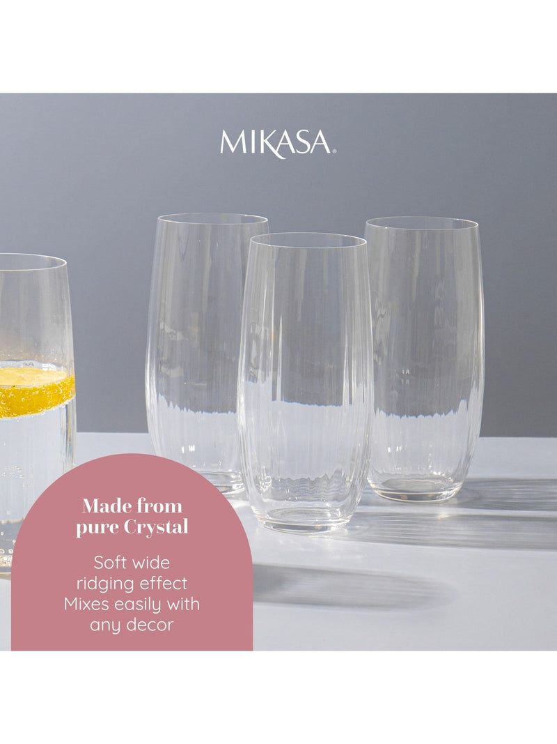 Mikasa Treviso crystal highball glasses set of 4, imported from the UK
