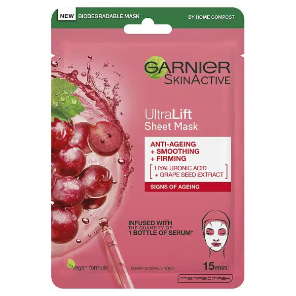 Garnier Ultralift Anti-Ageing Sheet Mask 28g, UK version