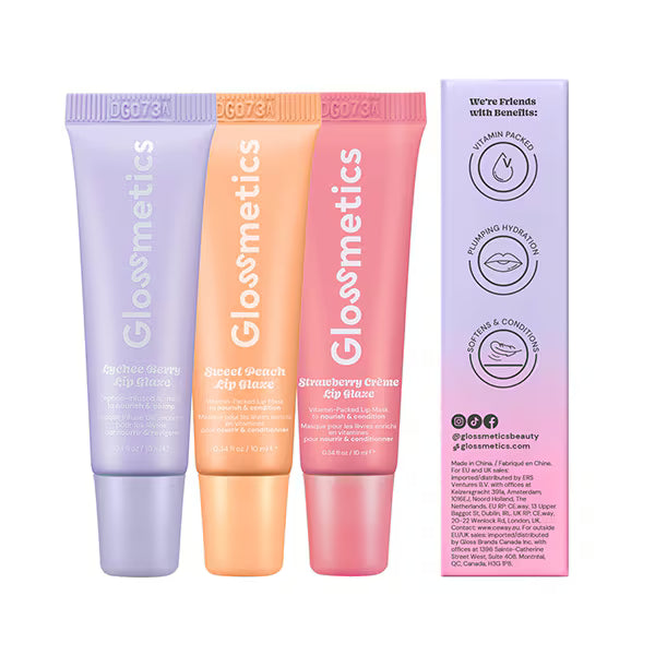 DNR Glossmetics Lip Glaze Kit 3-Pack - British product