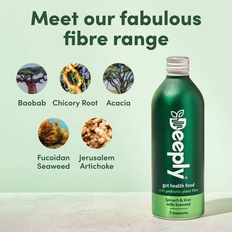 Deeply Gut Health Food With Prebiotic Plant Fibre Spinach Kiwi With Seaweed 455ml
