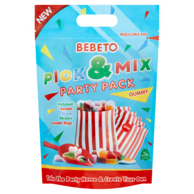 Bebeto Pick & Mix Party Pack Blandede Frukt Smak Gummy Godteri og Marshmallows 750g