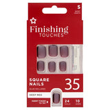 Finishing Touches Deep Red Square Nails 24pcs - Beauty