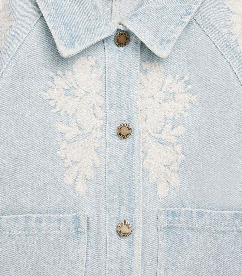 Louise Misha Rafaela embroidered denim jacket for ages 4-12, UK version