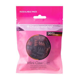 Brushworks Mini Claw Clips Black Brown 20 Pack Hair Styling Accessories