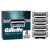 Gillette Body and Intimate Pubic Razor Cartridges 4 Razor Blade Refills