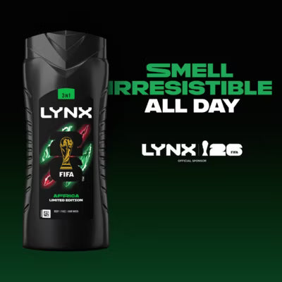 Lynx Africa 3-in-1 body wash limited edition FIFA 500 ml, UK version