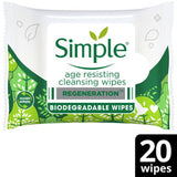 Simple Regeneration Age Resisting Biodegradable Facial Wipes 20 wipes