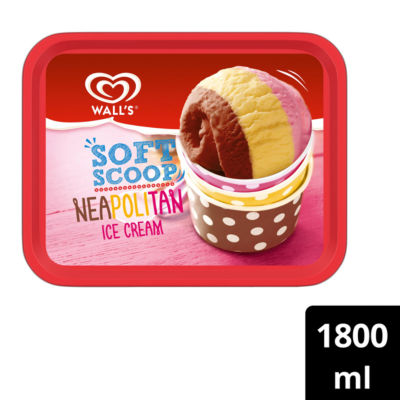 Wall's Soft Scoop Neapolitan Ice Cream 1.8 Litre (British brand)