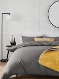 Grey charcoal duvet cover and pillowcase set, UK version