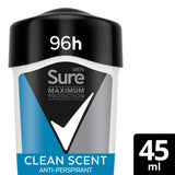 Sure Men Maximum Protection Anti-Perspirant Cream Clean Scent 45ml