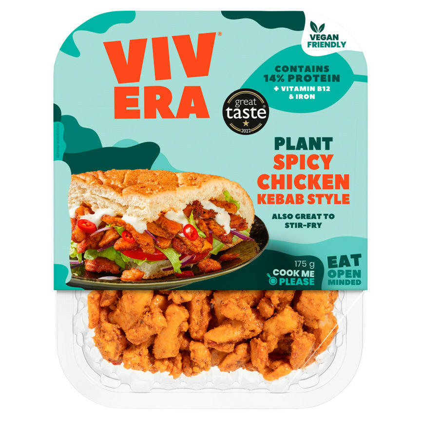 Vivera Plant Spicy Chicken Kebab Style 175g GOODS ASDA