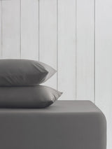 Grey Charcoal Cotton Rich Deep Fitted Bed Sheet