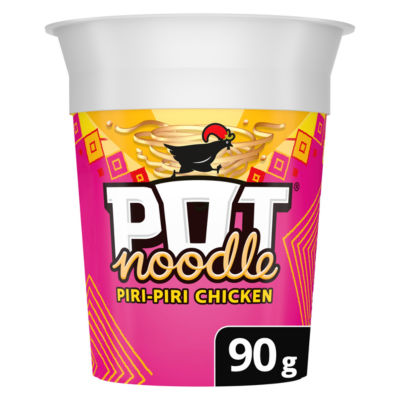 Pot Noodle Piri-Piri Chicken instant noodles 90g, imported from the UK
