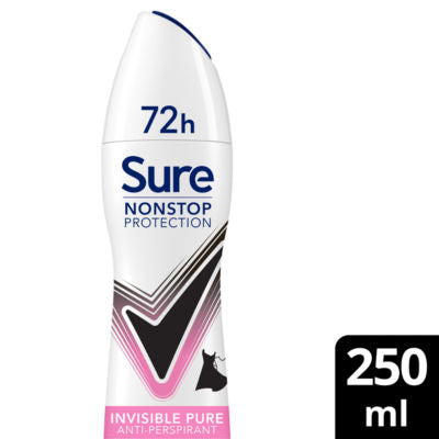Sure Invisible Pure Anti-Perspirant Spray 250 ml (British brand)