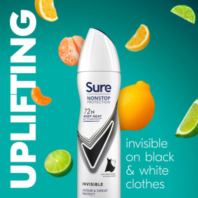 Sure Nonstop Protection Invisible Black & White anti-perspirant spray 150 ml (British brand)