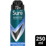 Sure Nonstop Protection Invisible Ice Fresh Men's Anti-Perspirant Spray 250ml
