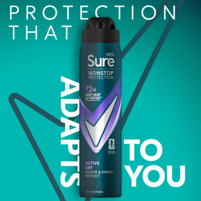 Sure Active Dry Anti-Perspirant Aerosol 250 ml (British brand)