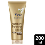 Dove gradual tanning lotion light to medium 200 ml - British product