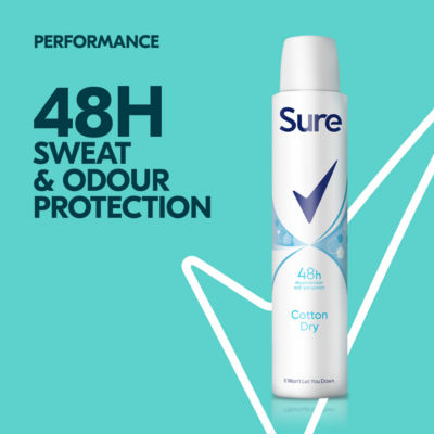 Sure Cotton Dry anti-perspirant deodorant spray 200 ml (British brand)