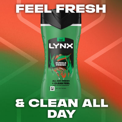 Lynx Jungle Fresh 3-in-1 Body Wash 225ml, UK version