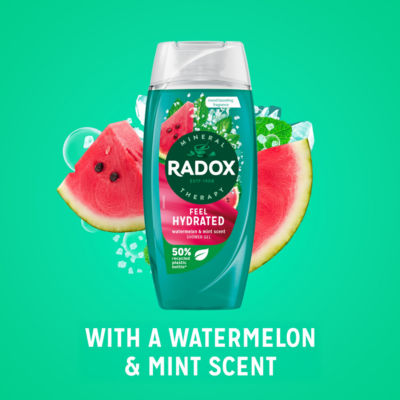 Radox Feel Hydrated shower gel 225ml, imported from the UK