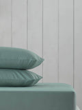 Fitted bed sheet in green sage, UK version