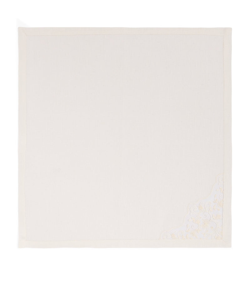 Dea linen lace-trim elite napkin 45cm x 45cm - British product