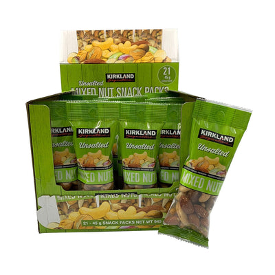 Kirkland Signature Unsalted Mixed Nut Snack Packs 21 x 45g
