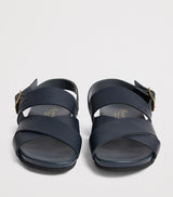 Kids' Leather Sandals with Gold-Tone Buckle Fastening