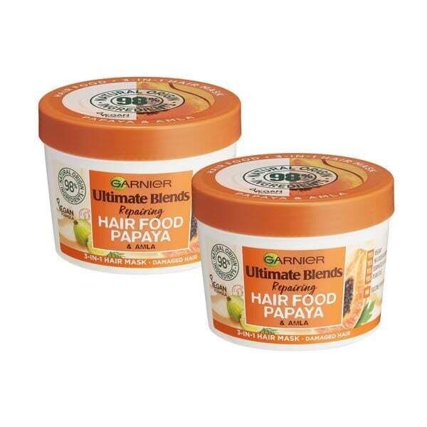 Garnier Papaya Hair Mask 390ml Duo Bundle, UK version
