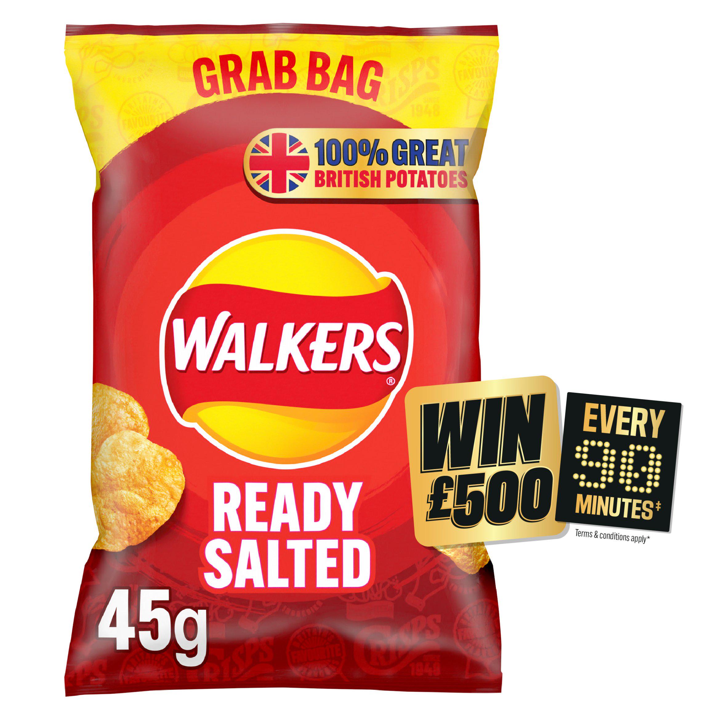 Walkers Ready Salted Crisps 45g Sharing crisps Sainsburys