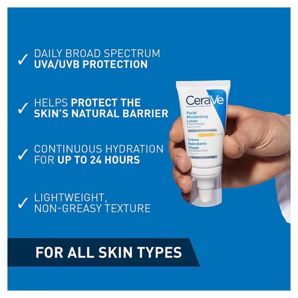 CeraVe AM Facial Moisturising Lotion SPF30 52ml - British product