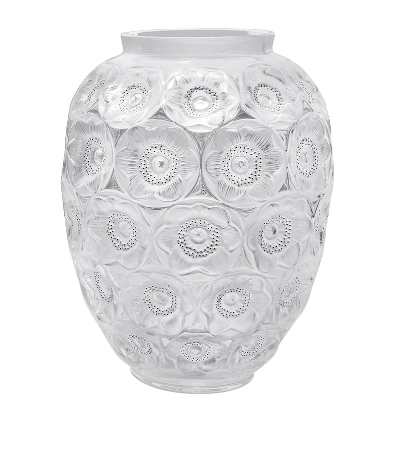 Lalique Anemone Grand Vase 49cm, UK version