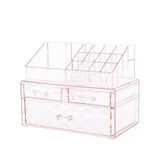 Livingandhome Tiered Makeup Organizer with Drawers Pink