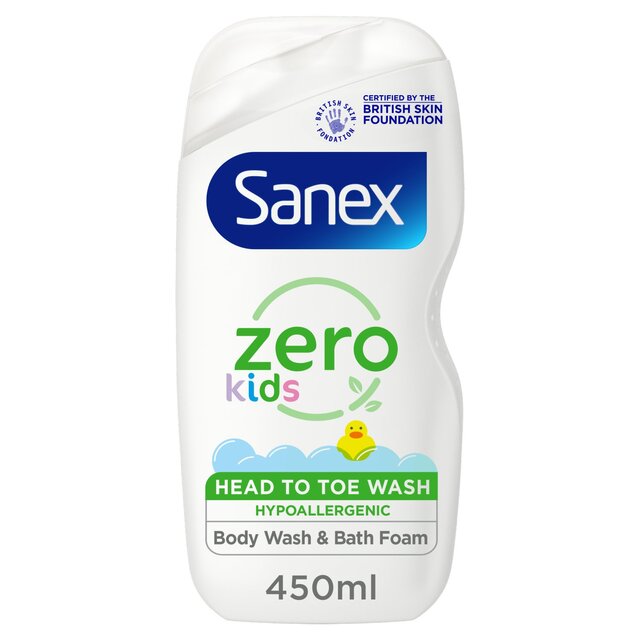 Sanex Zero% Kids Sensitive Bubble Bath and Body Wash Shower Gel 450ml - McGrocer