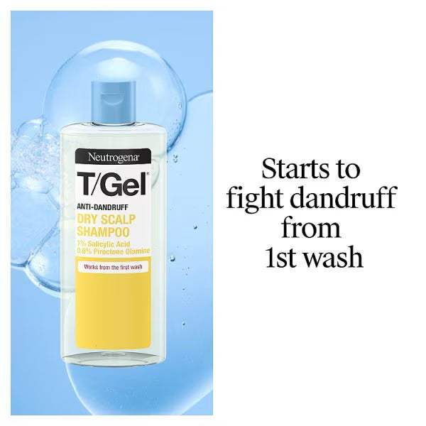 Neutrogena T/Gel Dry Scalp Shampoo 250ml, imported from the UK