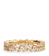 Suzanne Kalan Yellow Gold and Diamond Tech Ring Jackets Size 8.5
