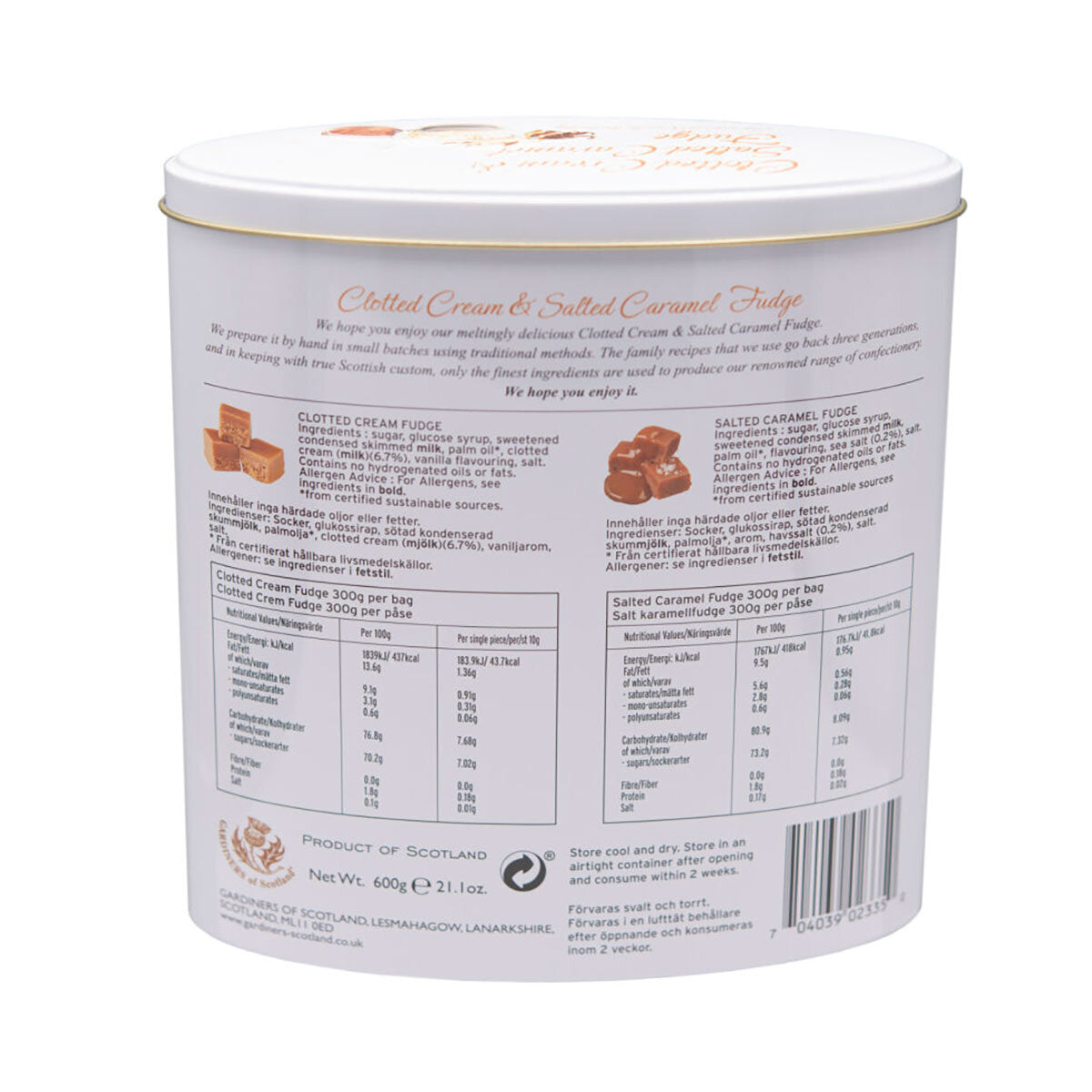 Gardiners Clotted Cream & Salted Caramel Fudge, 600g - McGrocer