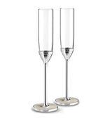 Wedgwood Set of 2 Vera Wang Pearl Champagne Flutes