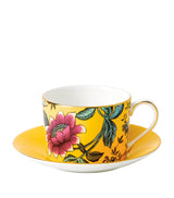 Wedgwood Wonderlust Yellow Tonquin Fine Bone China Teacup and Saucer