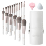 Livingandhome Professional Makeup Brush Set White 18pcs