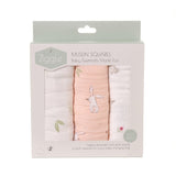 Ziggle Muslin Squares Pink Bunnies 3 Pack