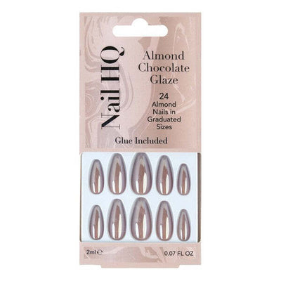 Nail HQ Almond Chocolate Glaze Nails 24 Pieces