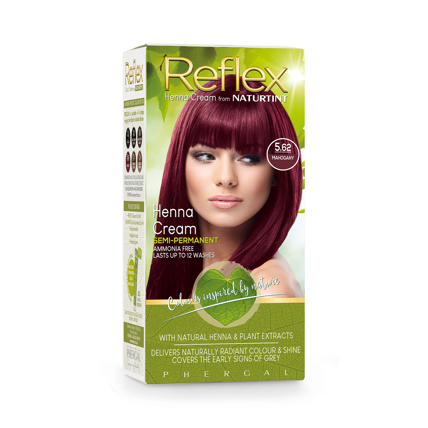 Naturtint Reflex Semi-Permanent Henna Cream Hair Colour 5.62 (Mahogany) - 998267