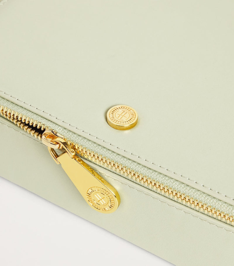 Harrods large soft grain leather trinket box with zip fastening - British product