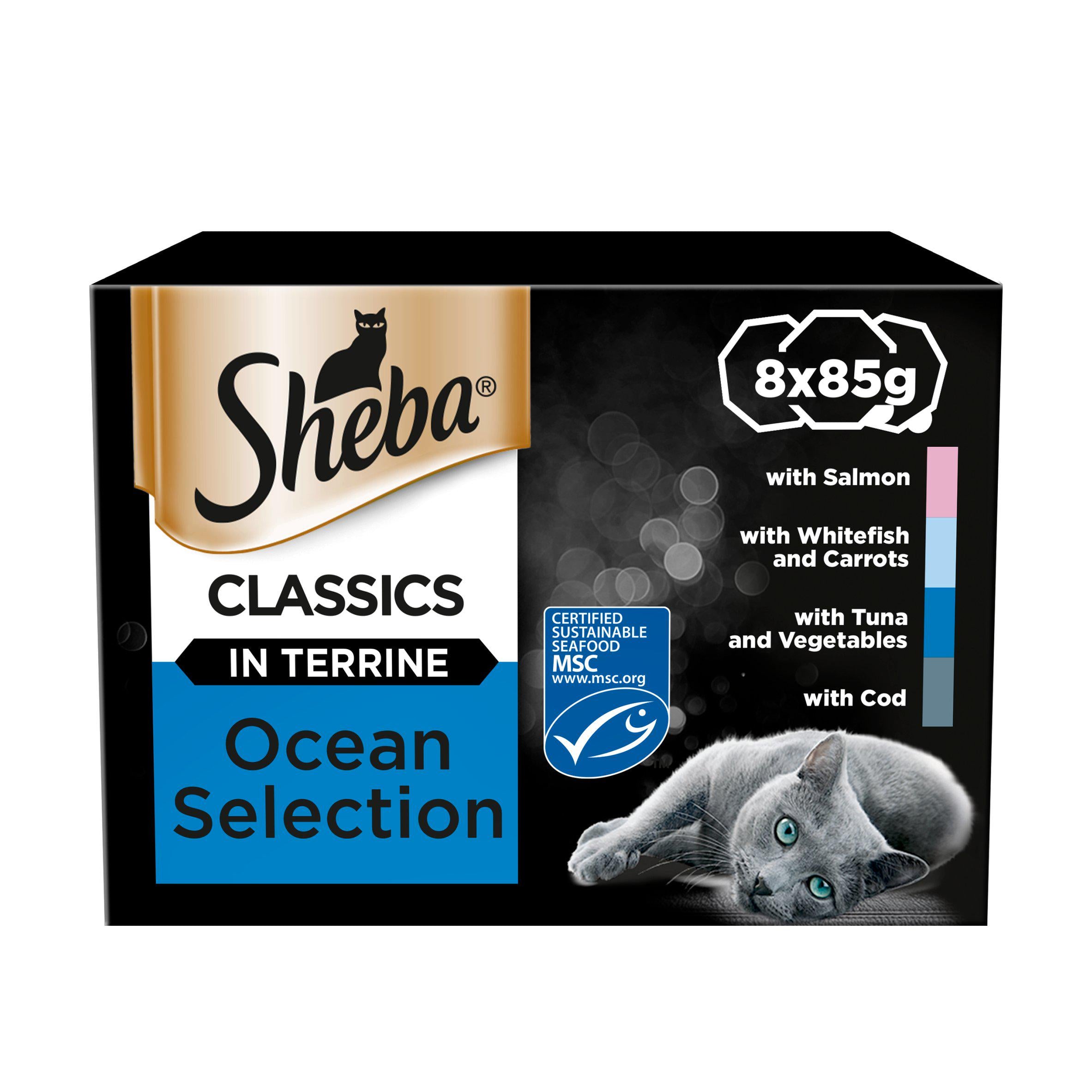 Sheba Classics Cat Food Tray Mixed Ocean Collection in Terrine 8x85g - McGrocer
