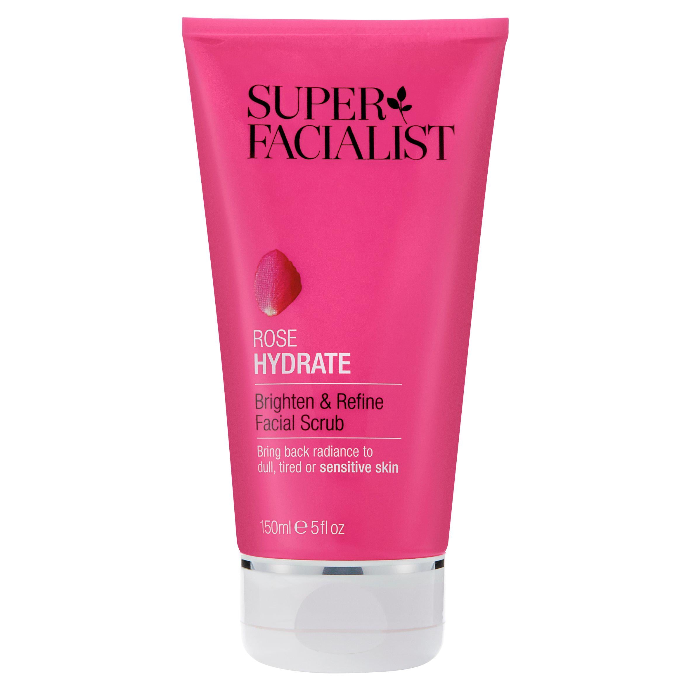 Super Facialist Rose Hydrate Brighten & Refine Facial Scrub 150ml face & body skincare Sainsburys